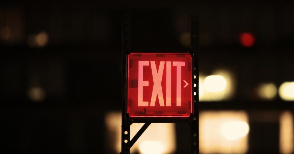 Exit sign dealing with gross misconduct
